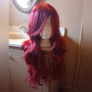 Beron wine red curly wig